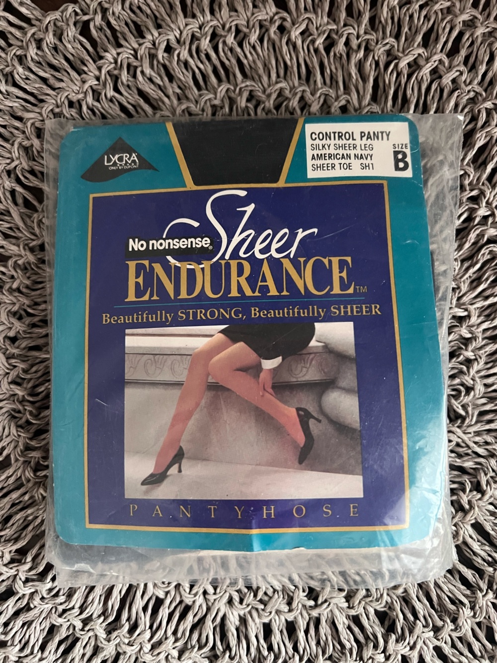 NEW Sheer Endurance Sheer Pantyhose - American Navy Size B